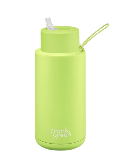 Frank Green Limited Edition 1 Litre Reusable Bottle Straw Lid - Pistachio Green