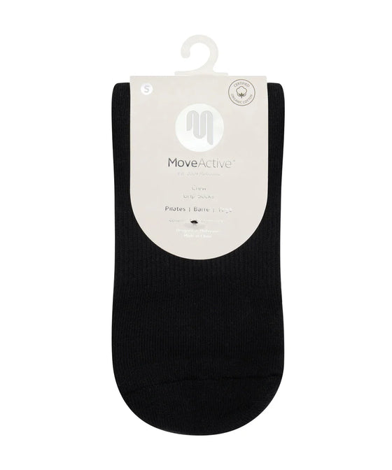 MoveActive Classic Crew Grip Socks - Love Struck Black