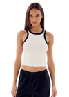 Splits59 Kiki Rib Crop Tank White/ Black