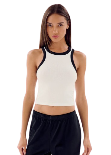 Splits59 Kiki Rib Crop Tank White/ Black