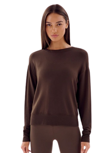  Splits59 Sonja Fleece Sweatshirt - Chocolate