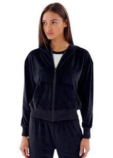  Splits59 Rhys Velour Zip Up Hoodie - Black