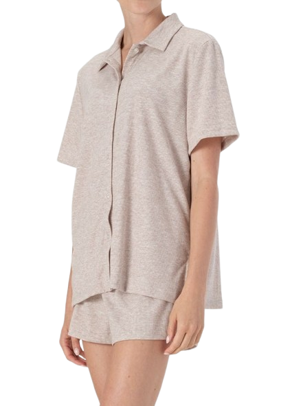 Elka Collective Summer PJ Set -  Oat Marle