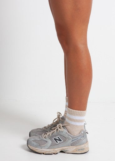 The Social Jogger Crew Socks - Beige