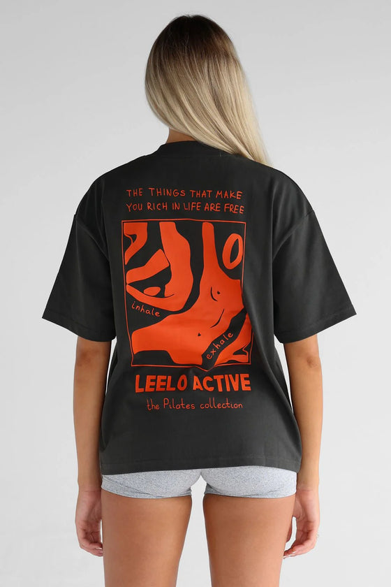 Leelo V6 Pilates Collection Boyfriend Tee - Ash