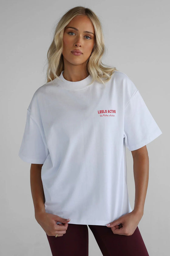 Leelo V6 Pilates Collection Chilli Tee - White