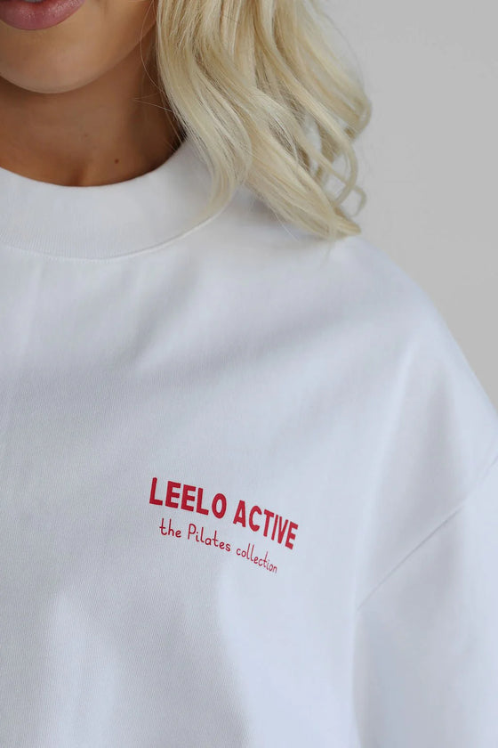 Leelo V6 Pilates Collection Chilli Tee - White